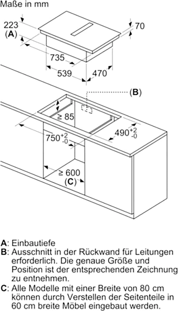 SIEMENS Kochfeld mit Dunstabzug iQ300 ED811BS16E