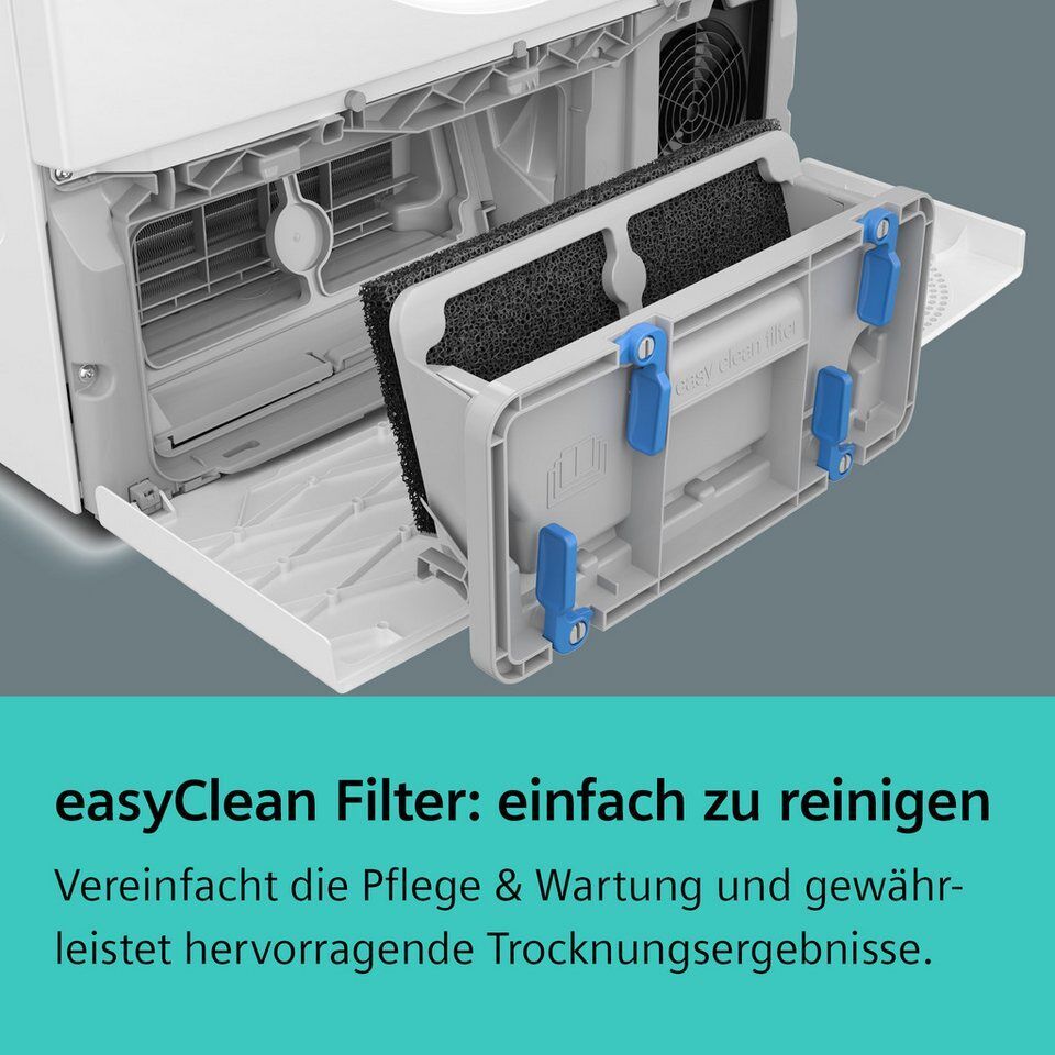 SIEMENS Wärmepumpentrockner iQ500 WQ33G2D01, Einfache Reinigung dank easyClean-F