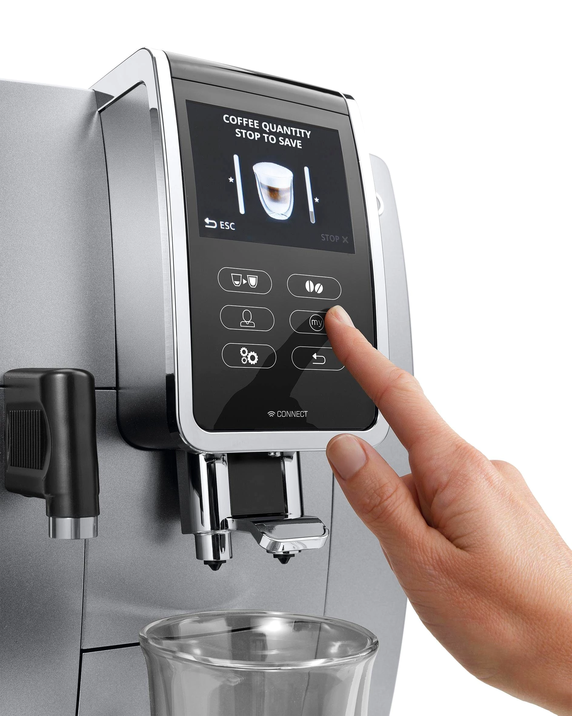 De'Longhi Kaffeevollautomat, 300 g Bohnenbehälter, One-Touch, Milchaufschäumsystem