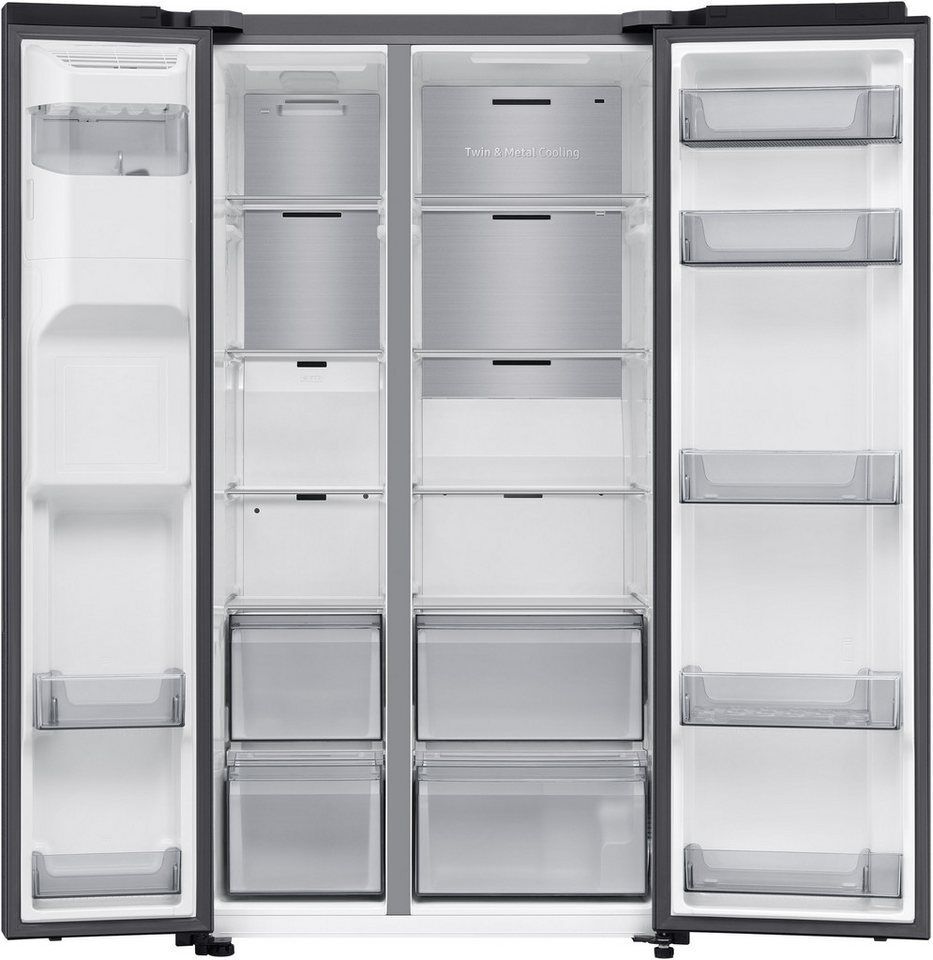 Samsung Side-by-Side RS70F66KBFEF, 178 cm hoch, 91,2 cm breit, Eis- und Wassersp