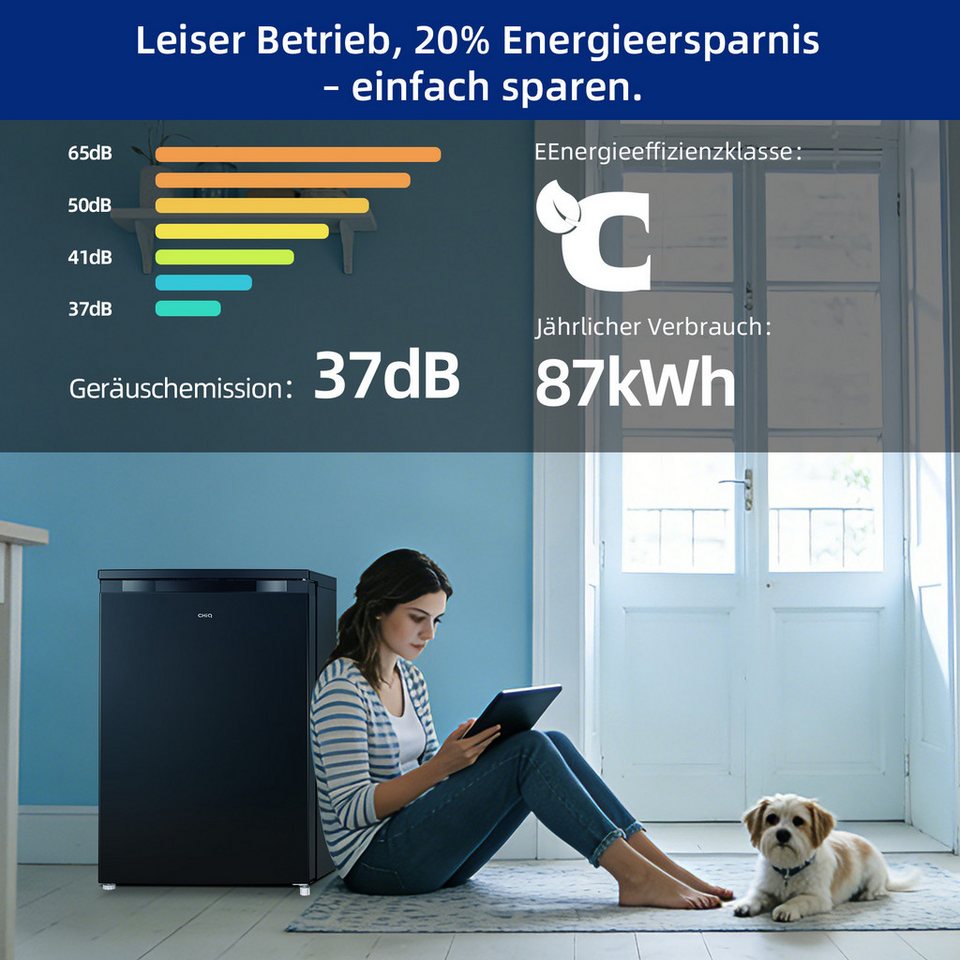 CHiQ Table Top Kühlschrank Schnelle Kühlung, EEK C, 84.5 cm hoch, 54.9 cm breit,
