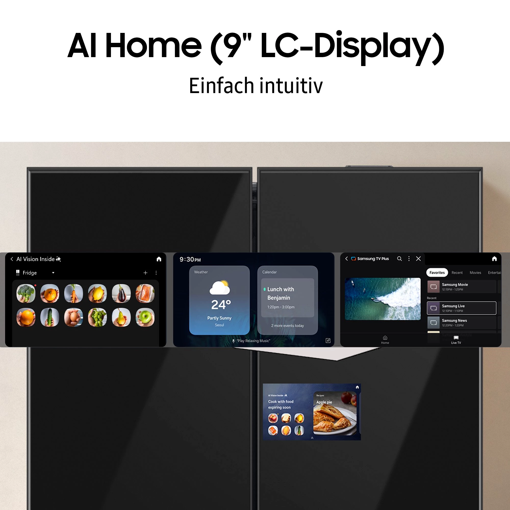 Samsung French Door RM94F RM90F67CECEF, 185,3 cm hoch, 91,2 cm breit