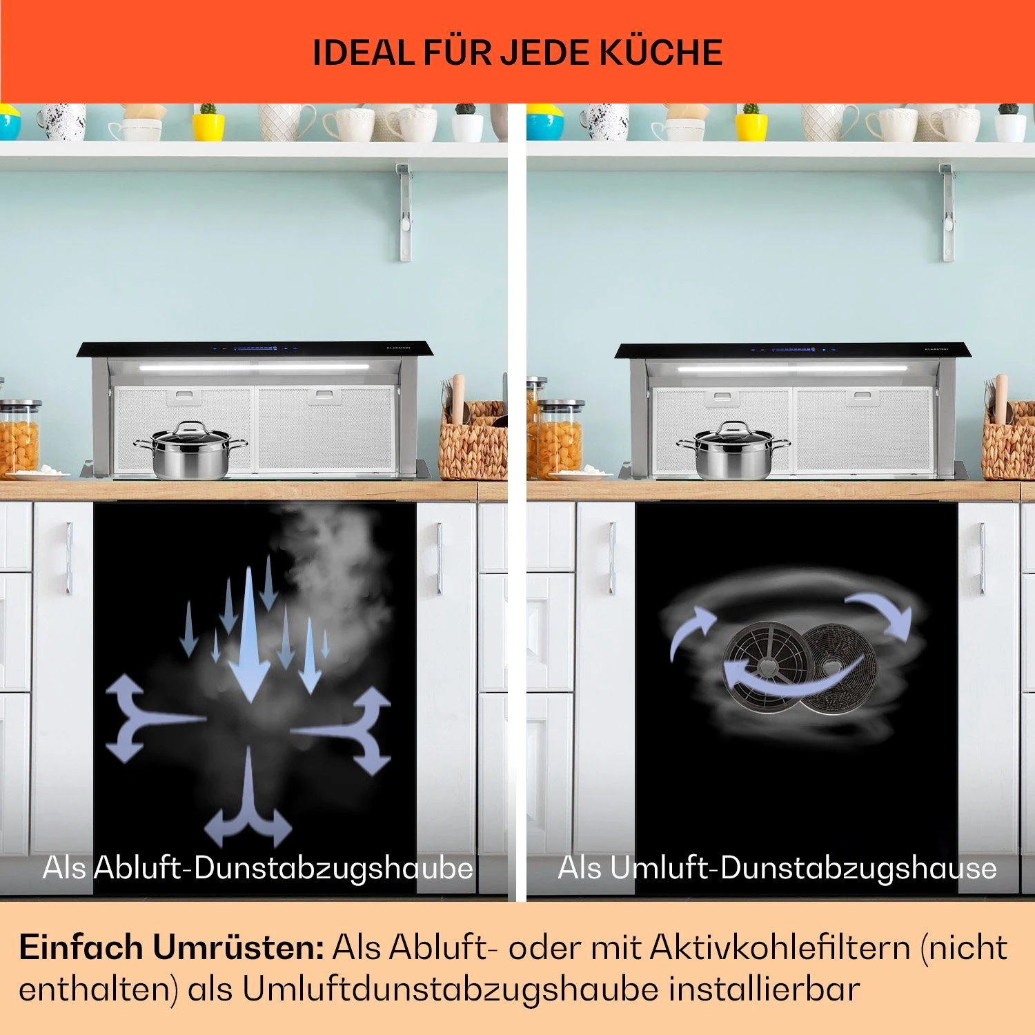 Klarstein Deckenhaube Royal Flush Eco Serie CGCH3-RoyalFlush90-E Royal Flush Eco