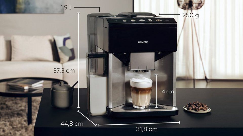 SIEMENS Kaffeevollautomat EQ500 integral TQ517D03, intuitives Farbdisplay, Doppe