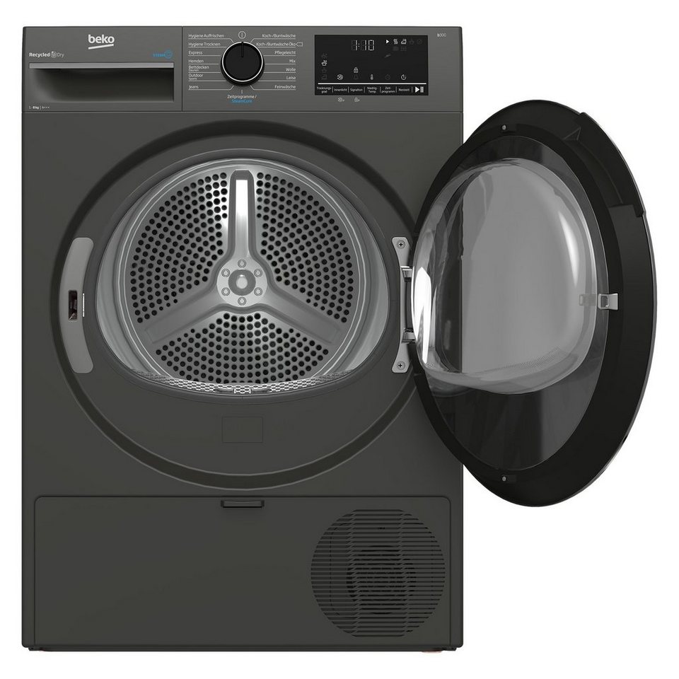 BEKO Wärmepumpentrockner Manhattan Gray B3T22491M, Dampffunktion, Silent-Program