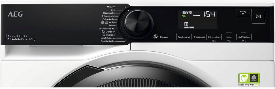 AEG Wärmepumpentrockner TR8T75780, AbsoluteCare®: jetzt auch Wolle und Seide tro