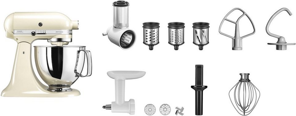 KitchenAid Küchenmaschine 5KSM125EAC, 300 W, 4,8 l Schüssel, Gratis Fleischwolf+