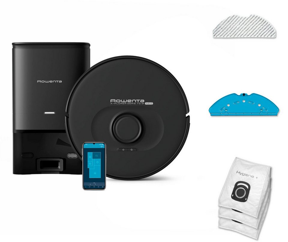 Rowenta Saugroboter mit Wischfunktion und Absaugstation X-Plorer 75S+ Neo, lange
