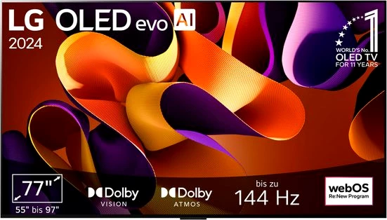 LG OLED77G48LW OLED-Fernseher (195 cm/77 Zoll, 4K Ultra HD, Smart-TV)