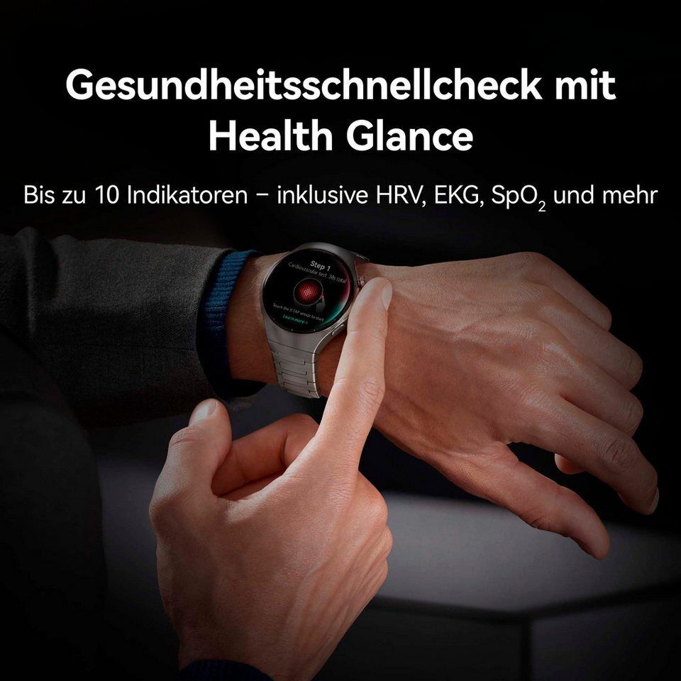 Huawei WATCH 5 42mm Smartwatch (3,5 cm/1,38 Zoll, Harmony OS), X-TAP, Health Gla
