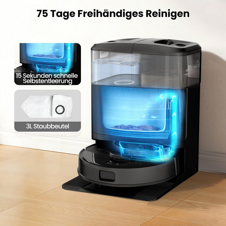 AIRROBO Nass-Trocken-Saugroboter M2 Saugroboter mit Wischfunktion, All-in-One-St