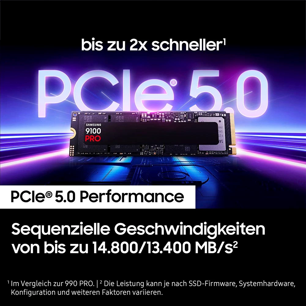 Samsung 9100 PRO 4TB interne Gaming-SSD  2,5&quot; 14800 MB/S Lesegeschwindigkeit