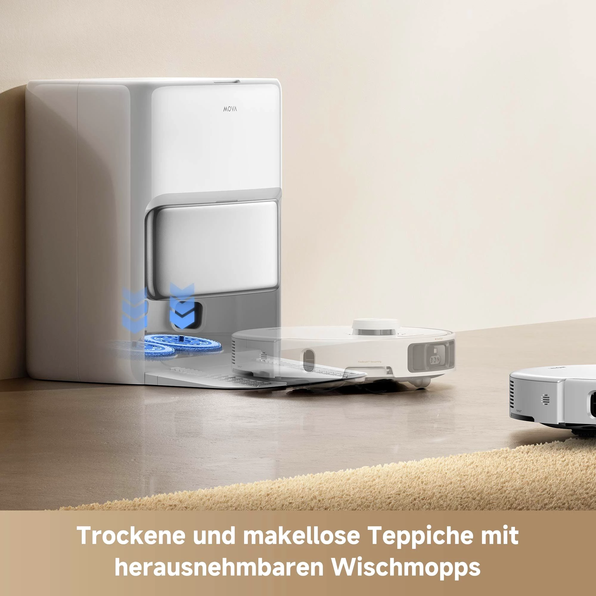 Dreame Saugroboter Mova P50 Pro Ultra mit Wischfunktion, 700 W, 19000Pa Saugkraft