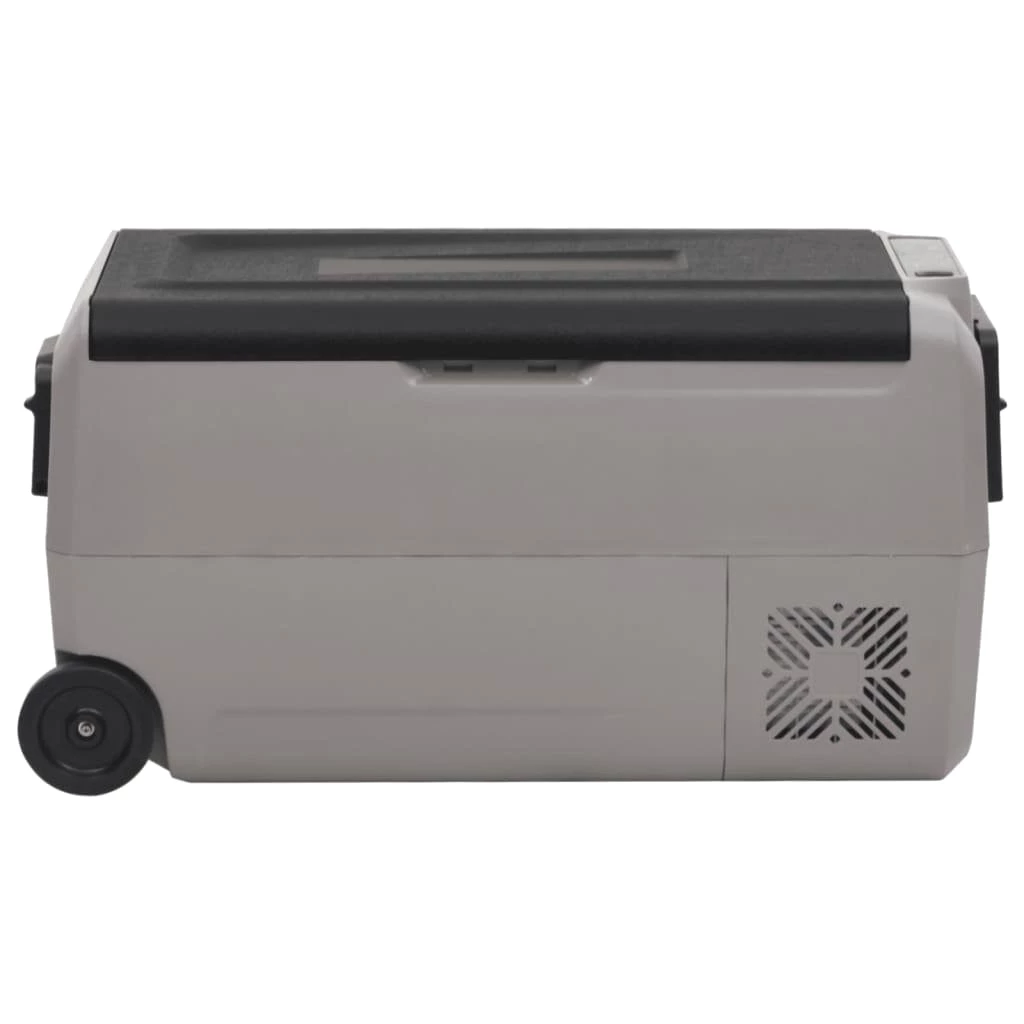 vidaXL Kühlbox Kompressor Kühlbox mit Rollen und Adapter Schwarz Grau 60 L Camping V