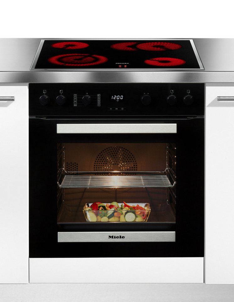 Miele Elektro-Herd-Set H 2455 E D OBSW/EDST mit KM 6003 LPT, Herd-Set - Kombinat