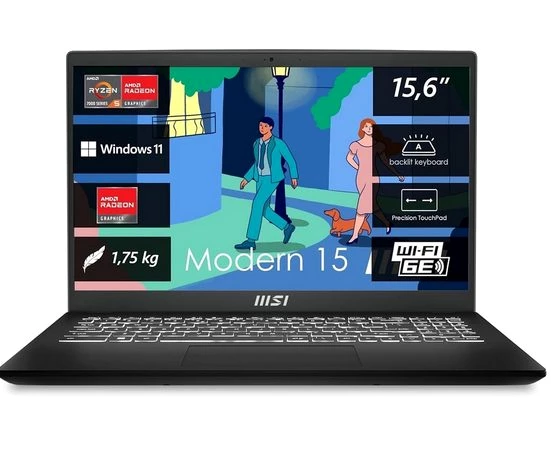 MSI Modern 15 B7M AMD Ryzen 5 - 16GB RAM - 512GB SSD - Windows 11 Home Notebook
