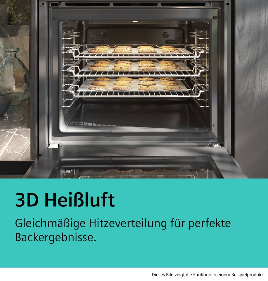 SIEMENS Pyrolyse Backofen iQ300 HB572ABS3, mit Teleskopauszug nachrüstbar, Pyrol