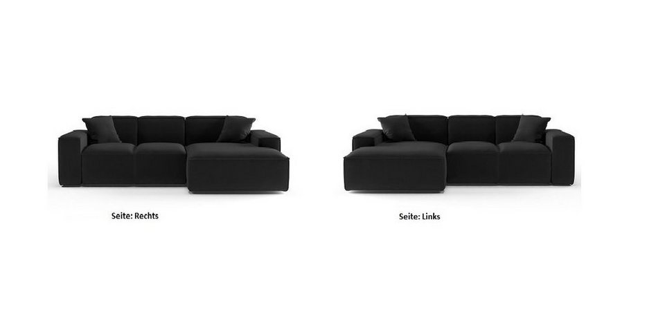 Fun Möbel Ecksofa Designersofa CELES PREMIUM Ottomane Rechts oder Links in Stoff
