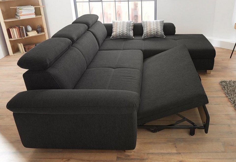 Jockenhöfer Gruppe Ecksofa Landshut L-Form, B: 295 cm, mit Bettfunktion, Kopftei