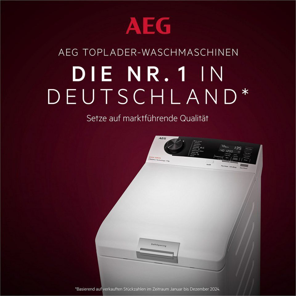 AEG Waschmaschine Toplader 6000 LTR6A60370, 7 kg, 1300 U/min, Anti-Allergie-Prog