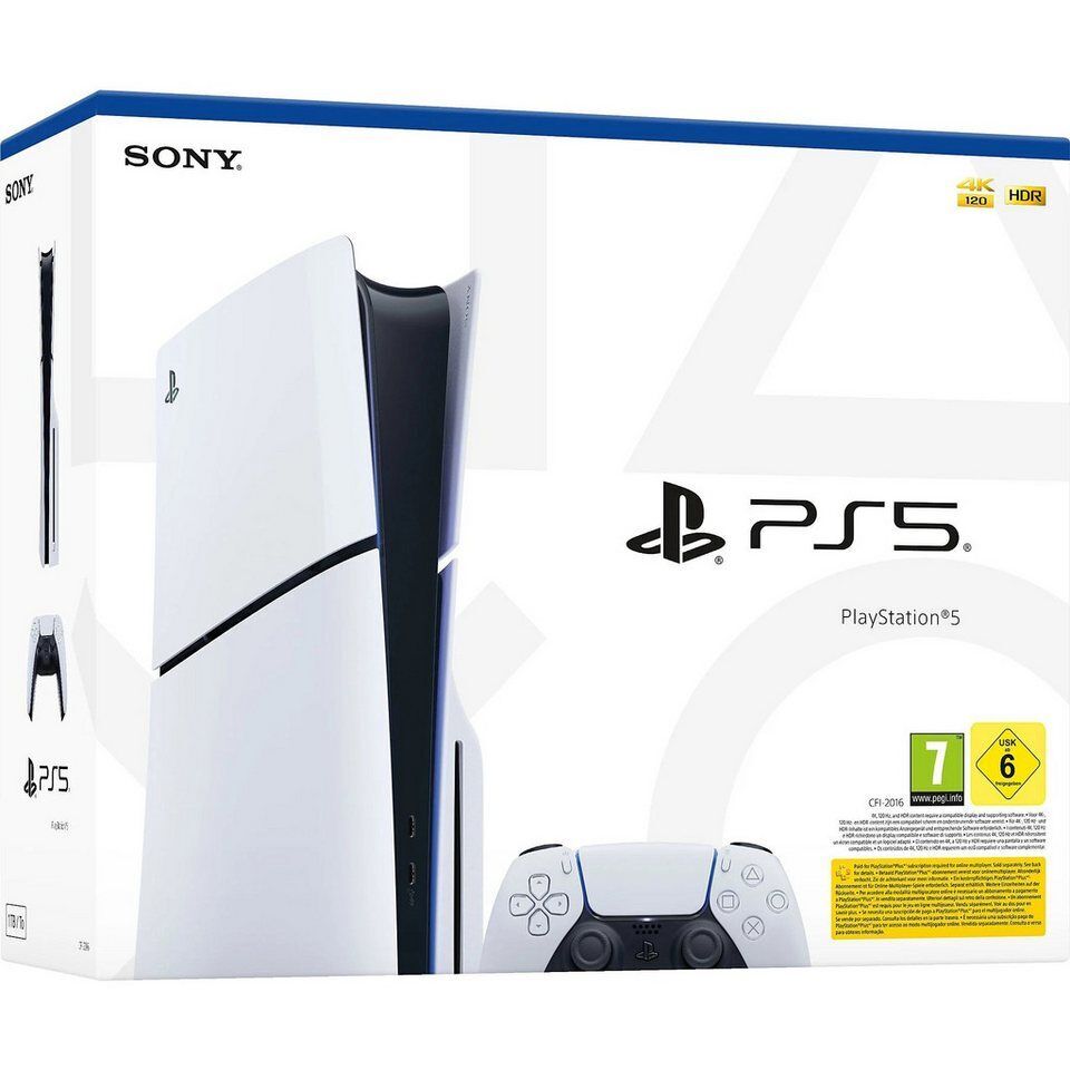 Playstation PS5 Konsole Slim Edition Disc Laufwerk mit 1 Controller (Bundle), 1T