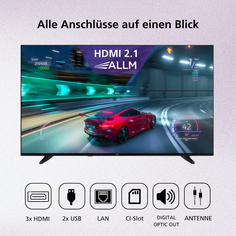 JVC LT-43VRQ3555 QLED-Fernseher (108 cm/43 Zoll, 4K Ultra HD, Fire TV, Fire TV /
