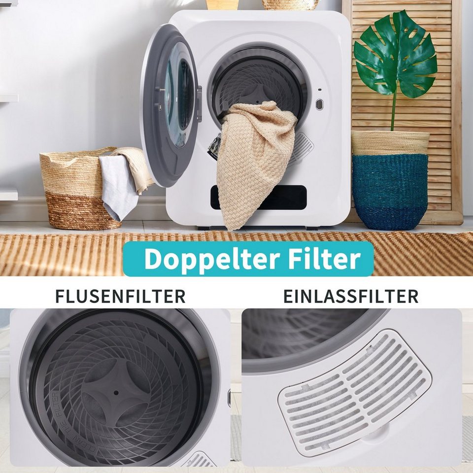 Merax Ablufttrockner mit UV-Sterilisation und LED-Display, mini-Wäschetrockner f