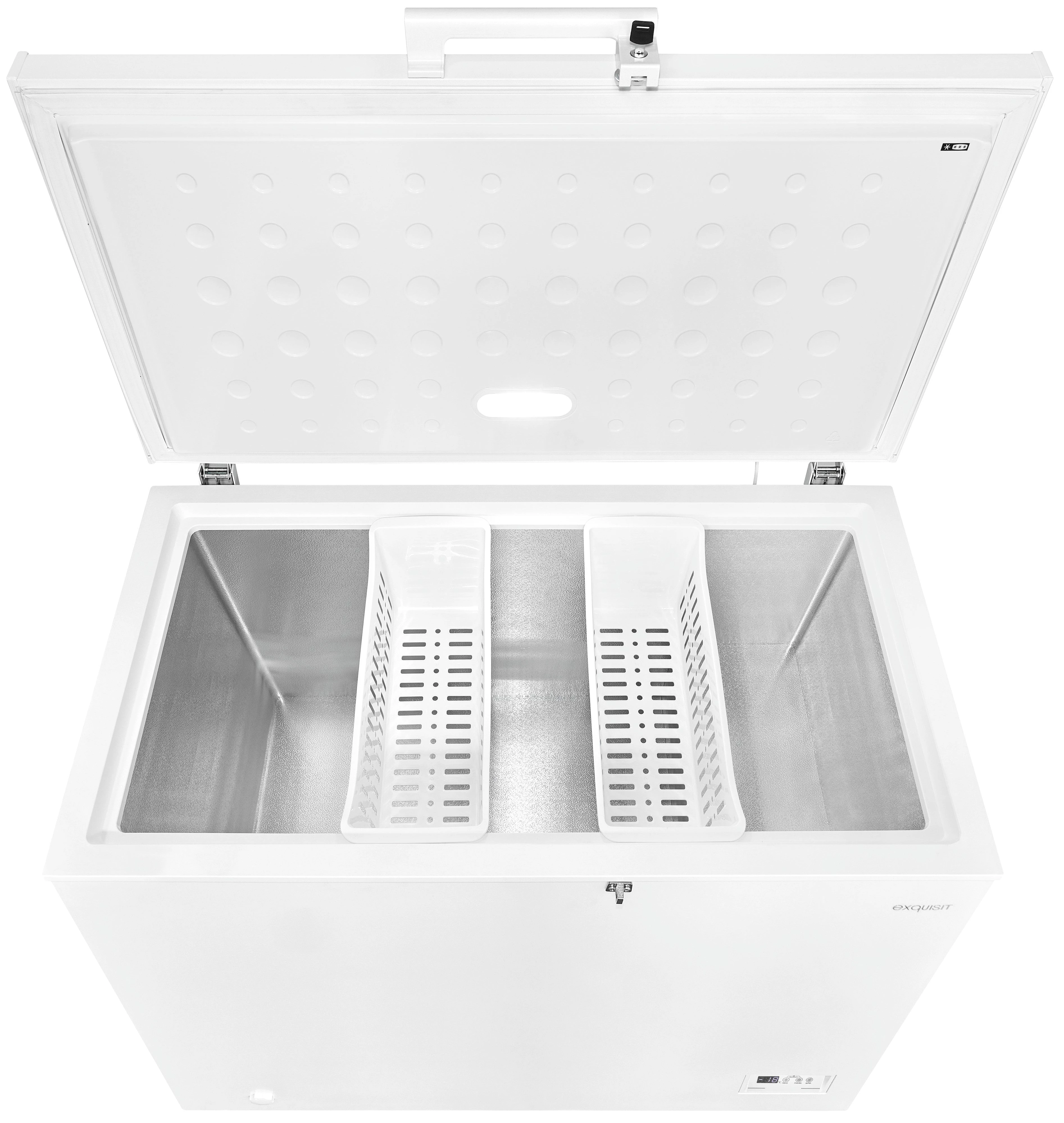 exquisit Gefriertruhe GT400-HE-041E weiss, 130 cm breit, 371 l, mit Türschloss
