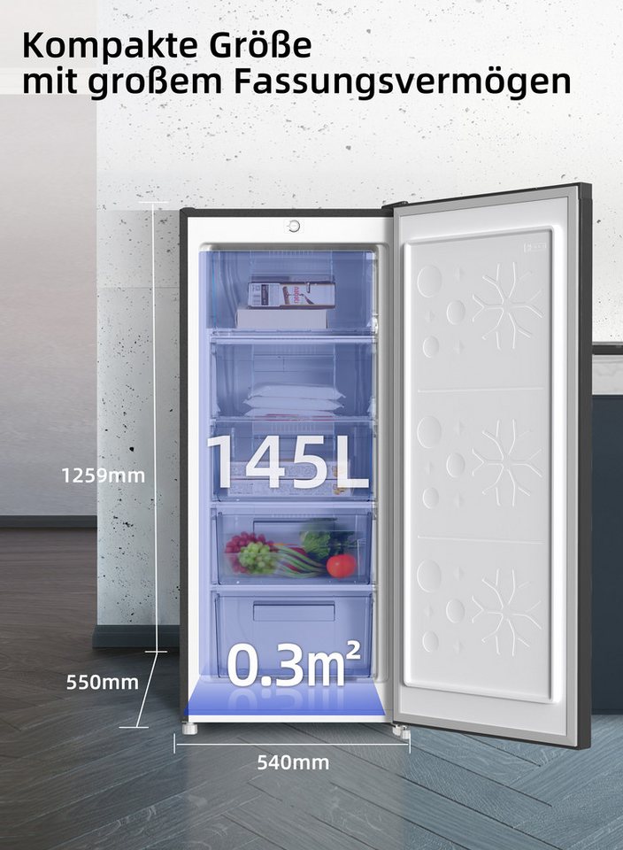 CHiQ Gefrierschrank Schneller Gefrierschrank FSD160D4E, 131 cm hoch, 4 Sterne 14