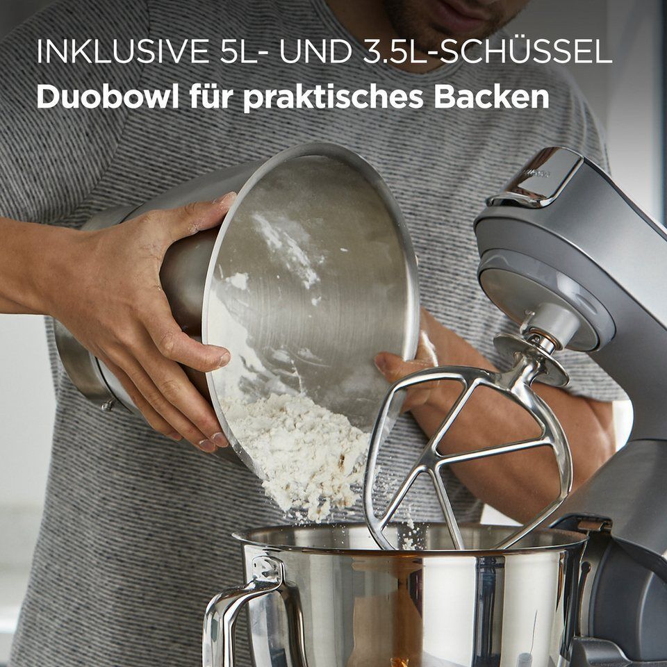 KENWOOD Küchenmaschine Titanium Chef Baker KVC85.594SI, 1200 W, 5 l Schüssel, in