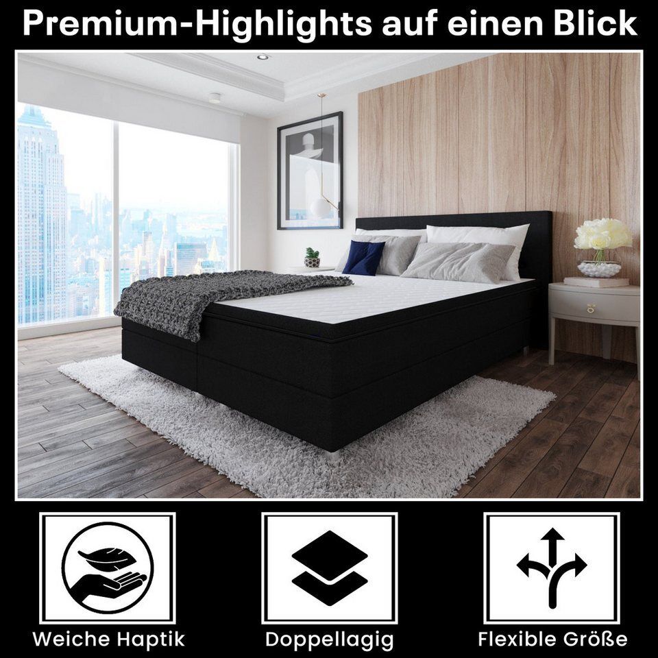 Best for Home Boxbett Neo Sawana Bonellfederkernmatratze mit 5 cm Topper (90x200