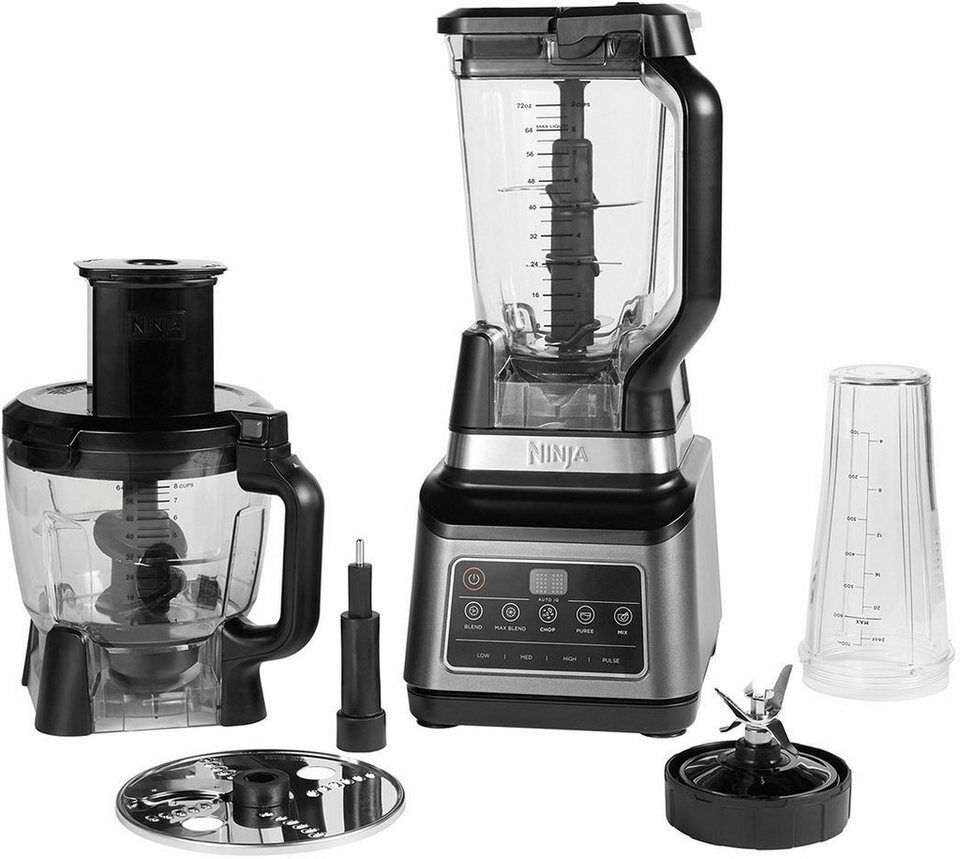 NINJA Kompakt-Küchenmaschine 3-in-1 mit Auto-iQ BN800EU, 1200 W, 2,1 l Schüssel,
