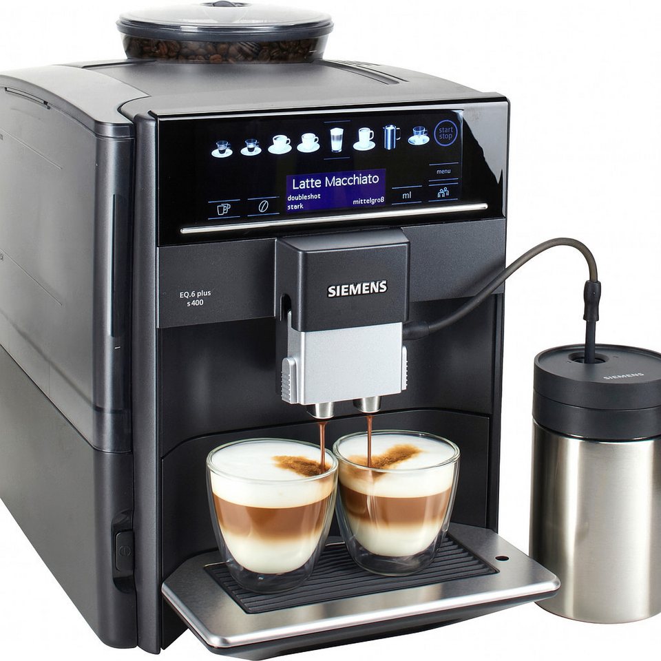 SIEMENS Kaffeevollautomat EQ6 plus s400 TE654509DE, Doppeltassenfunktion, Kerami