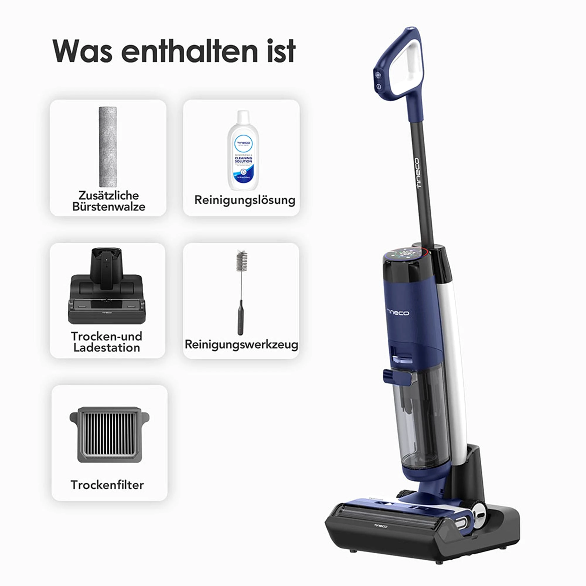 Tineco Nass-Trocken-Sauger Floor One S7 Flashdry PET, 70° Grad Heißluft-Trocknung, 40 Min Akku