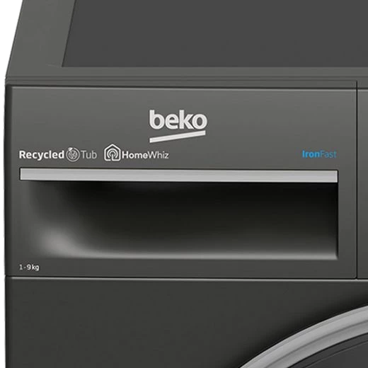 BEKO Waschmaschine Manhattan Gray B3WFT510415M, 10 kg, 1400 U/min, SteamCure, AddXtra, Ironfast