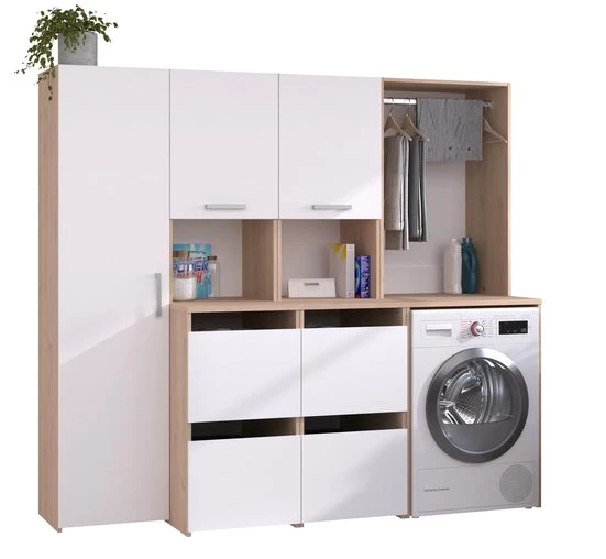 Faizee Möbel Waschmaschinenuntergestell Waschmaschinenumbauschränke-Set-Laundry 2