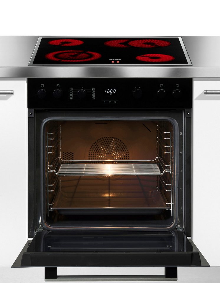 Miele Elektro-Herd-Set H 2455 E D OBSW/EDST mit KM 6003 LPT, Herd-Set - Kombinat