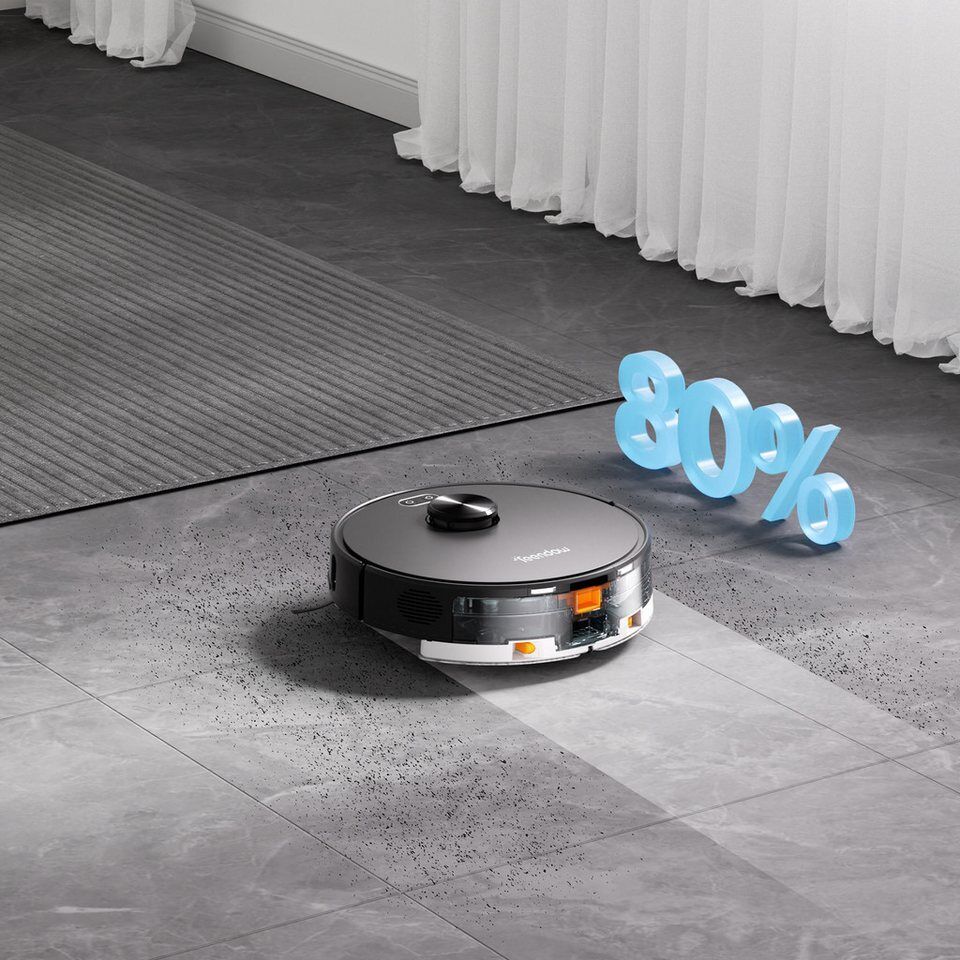 Teendow Saugroboter Saugroboter mit wischfunktion, LiDAR Staubsauger Roboter, 80