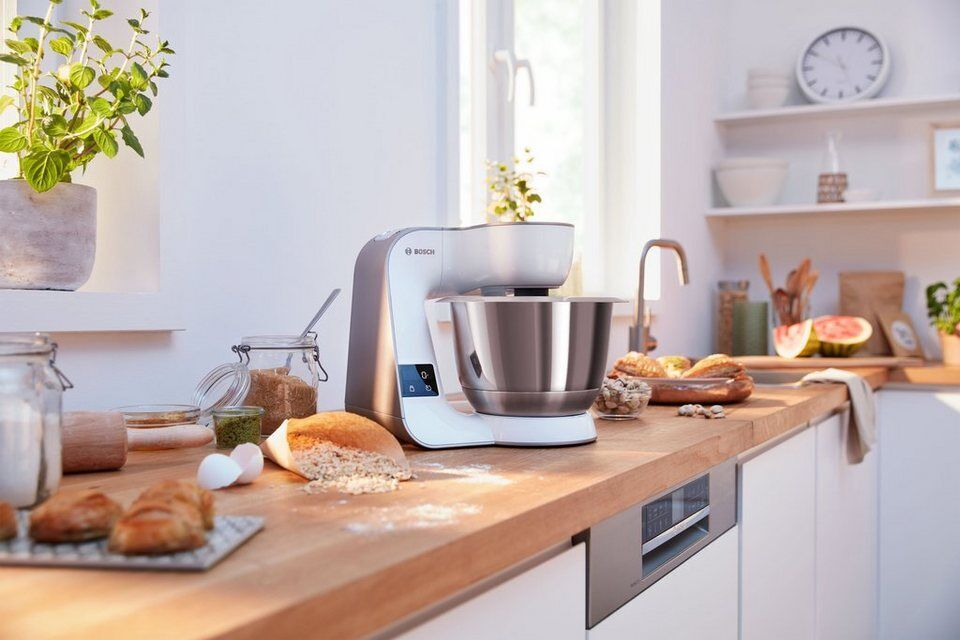 BOSCH Küchenmaschine Serie 4 MUM5XW20, integr. Waage, Durchlaufschnitzler, weiß/