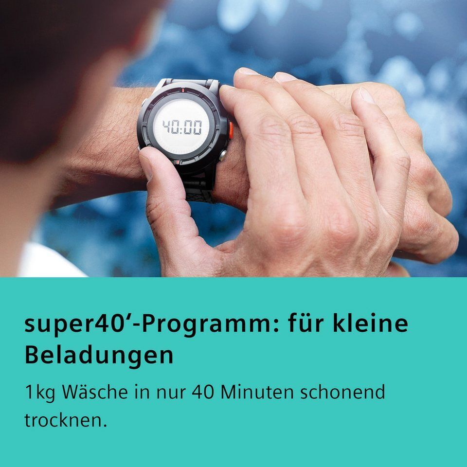 SIEMENS Wärmepumpentrockner iQ500 WQ45G2D00, Selbstreinigender Kondensator, Halb