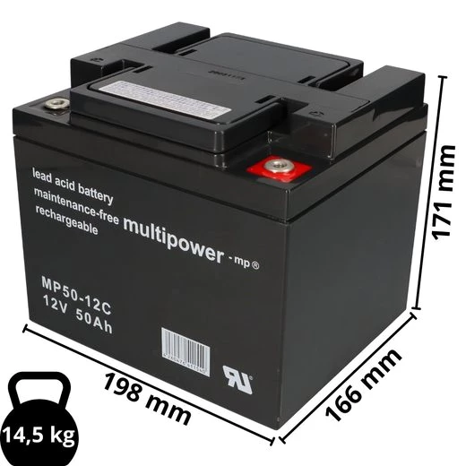 Multipower 4 x 12V 50Ah Blei AGM Multipower Elektromobil-Akku