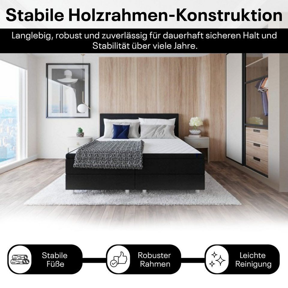 Best for Home Boxbett Neo Sawana Bonellfederkernmatratze mit 5 cm Topper (90x200