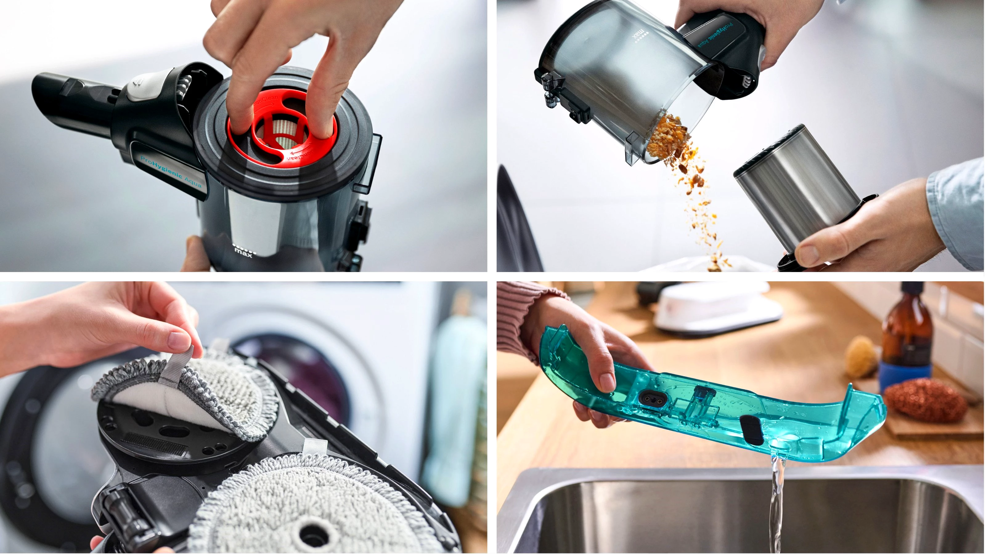 BOSCH Akku-Stielstaubsauger Unlimited 7 ProHygienic Aqua BKS71HYG1, 2in1 Saugen & Wischen