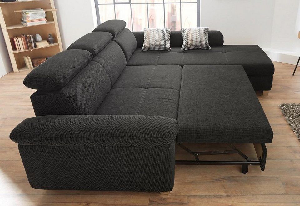 Jockenhöfer Gruppe Ecksofa Landshut L-Form, B: 295 cm, mit Bettfunktion, Kopftei