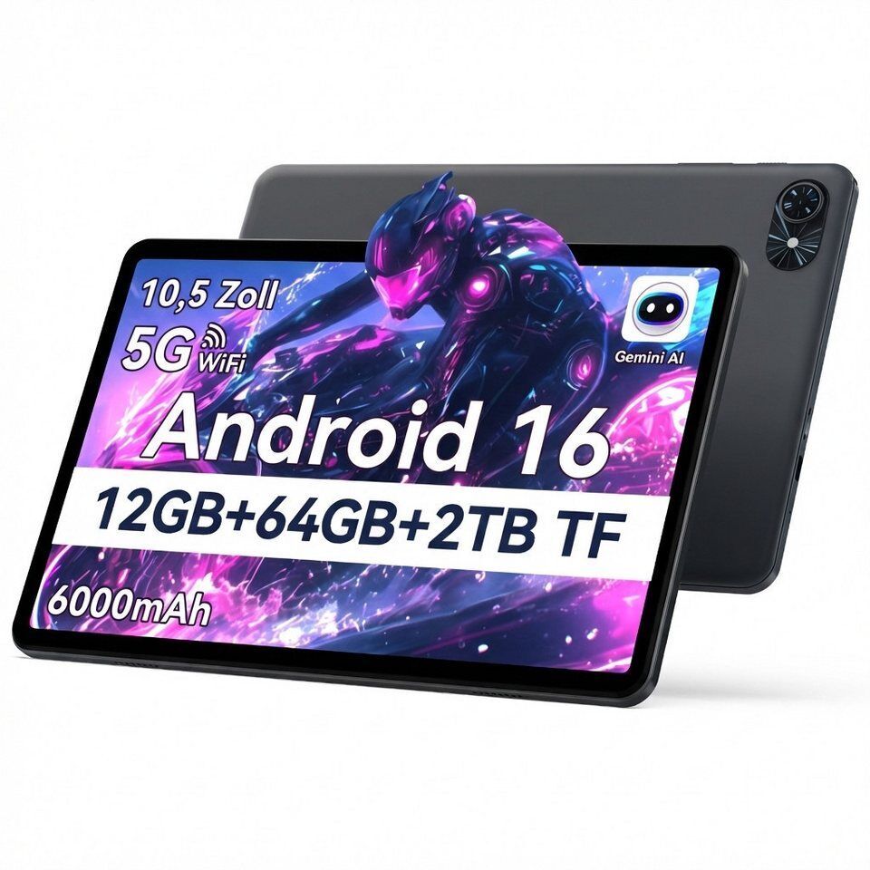 TABWEE T80 Android 16 (OTA-Update) WLAN 10-Zoll-Tablet mit 64/128 GB Tablet (10.