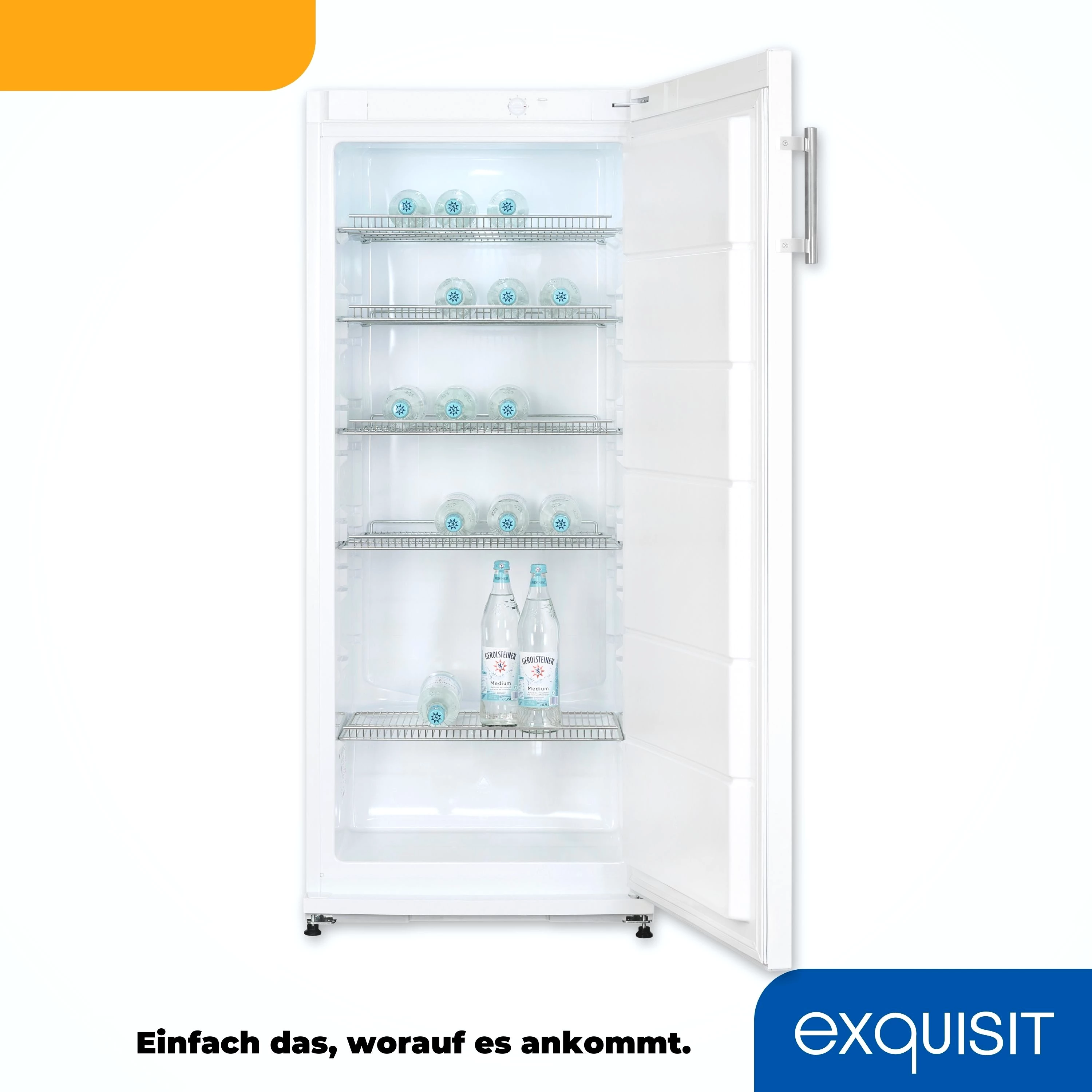 exquisit Getränkekühlschrank GKS29-V-H-280E weiss, 145,5 cm hoch, 60 cm breit