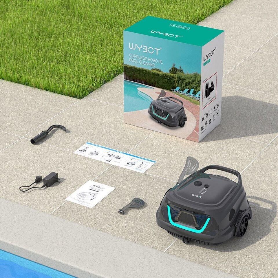 WYBOT Poolroboter A1 Kabelloser Pool-Saugroboter, Doppelfilter, 120 min Laufzeit