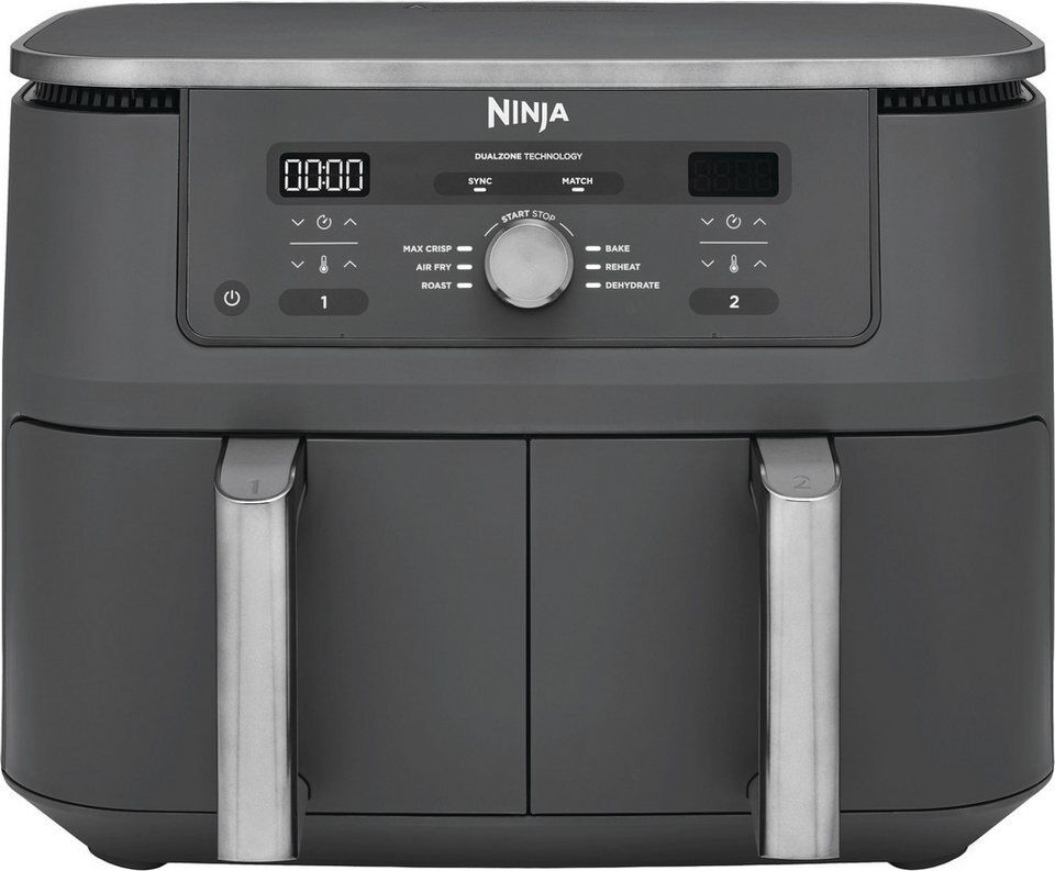 NINJA Heißluftfritteuse Ninja MAX 6-in-1 Dual Zone Air Fryer 9.5L DZ400EU, 2470
