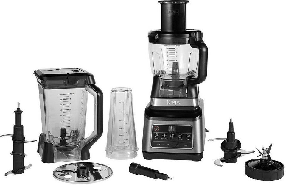 NINJA Kompakt-Küchenmaschine 3-in-1 mit Auto-iQ BN800EU, 1200 W, 2,1 l Schüssel,