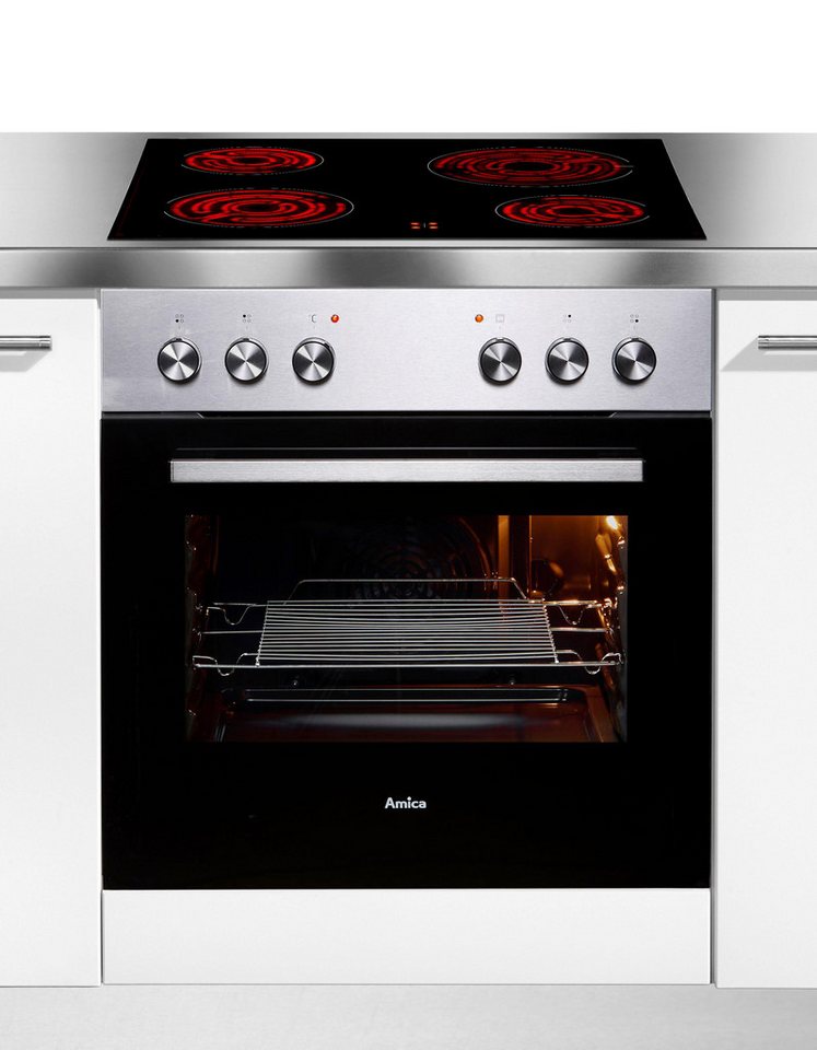 Amica Elektro-Herd-Set EHC 933 041 E, Steam Clean, Zuverlässiger Kochkomfort für